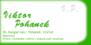 viktor pohanek business card
